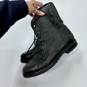 Clark black combat boots
